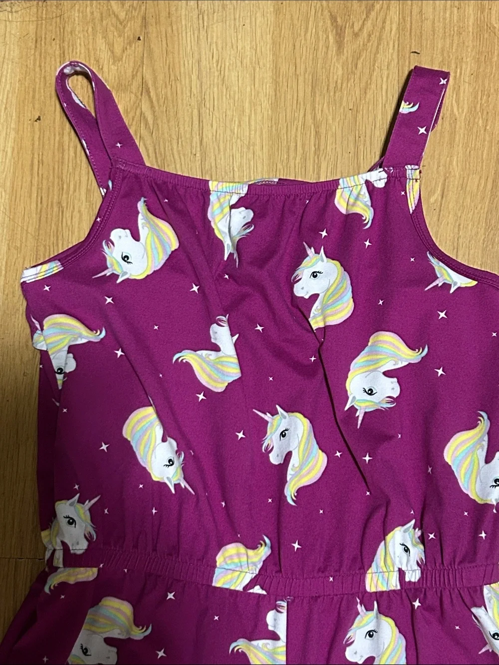 wonder nation Purple Unicorn Print Girls Jumpsuit Romper XL (14-16)